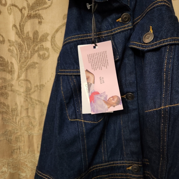 Denim Halter Collar Backless Dress Sz 18 Future Collective - Picture 6 of 8